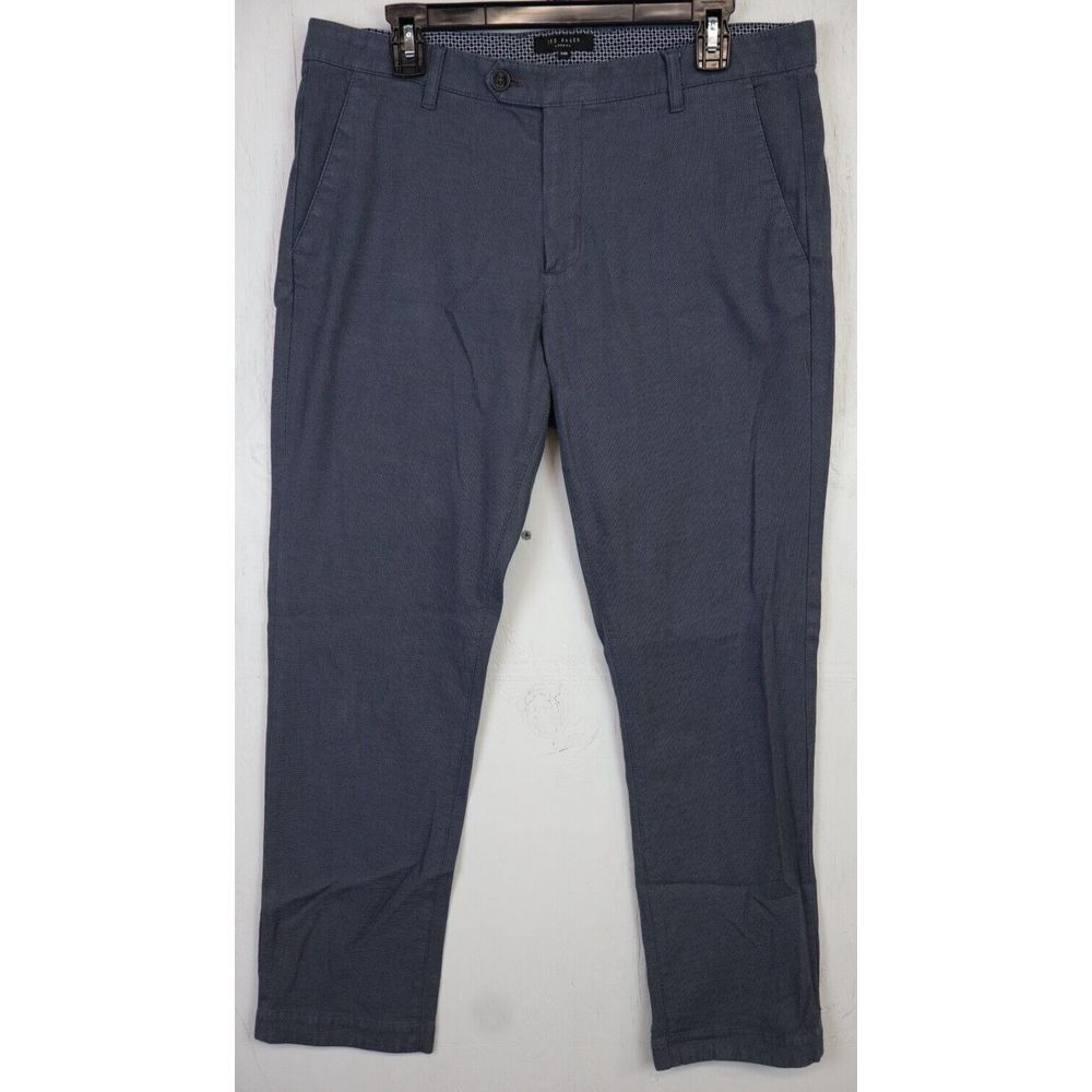 Mens Ted Baker London Blue Dress Pants Size 34R 34x30 Cotton Stretch